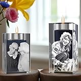 Bougeoir photo en cristal personnalisé: Ce magnifique bougeoir immortalise vos précieux souvenirs avec votre photo préférée, créant un cadeau inoubliable et touchant qui restera gravé à jamais dans votre mémoire. Cliquez simplement sur «Personnaliser maintenant» et sélectionnez votre photo préférée. Nos designers le personnaliseront selon vos envies et vous l'adorerez