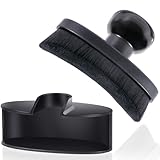 Yoseng Tire Shine Brush - Curved Brush Head & Large 3.8'' Tire Dressing Applicator with Storage Stand for Automotive Detailing, Car Enthusiasts, DIY Users (Vegan, Washable, Black)