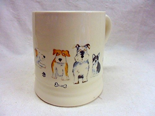 Heron Cross Pottery Blue Dogs And Puppies Spray Tankard Mug
