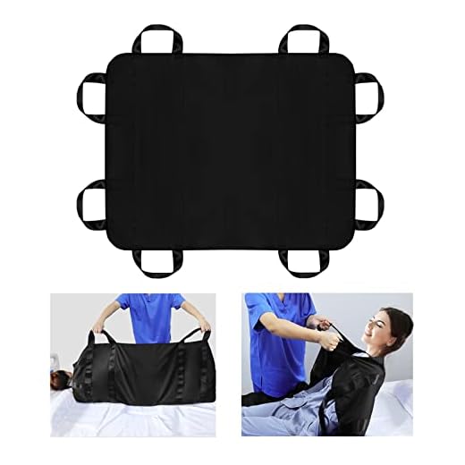 LOSCHEN Transfer Sheet, Patient Transfer Board with Eight Handles,Suitable for Obese People,Elderly People and Patients who Need to be transferred (120 * 100cm (48 * 40inch, Black)