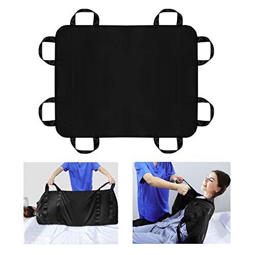 LOSCHEN Transferboard für Patientenlifter,Patiententransferbrett mit acht Griffen, passend für übergewichtige Menschen, ältere Menschen und Patienten, die übertragen werden müssen (Schwarz 100*120cm)