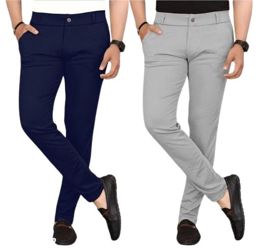 Shree Shyam Traders Men's Classic Pant with Solid Pattern and Stretch Pack of 2-picture-12