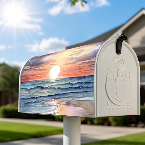 Image of Mailbox Covers Magnetic Standard Size 18 x 21 Inch Beautiful Flowers in Spring,Mailbox Wraps for Garden Yard Home Outdoor Decor (Sunset)