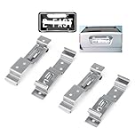SHENGYIG 4 Pcs Stainless Steel Spring Loaded Trailer Number Plate Holder, Licence Plate Bracket Frame with Secure Clips for Trailers, Caravans, Vans & Vehicles