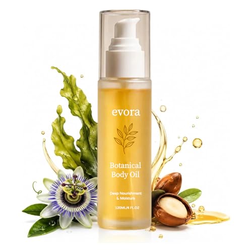 Evora Botanical Body Oil - 120 Ml Lightweight Moisturizing Wakame Algae Brazil Nut Oil & Passionflower Seed Oil For Dry-Looking Skin Daily Body Care Oil (1 PC)