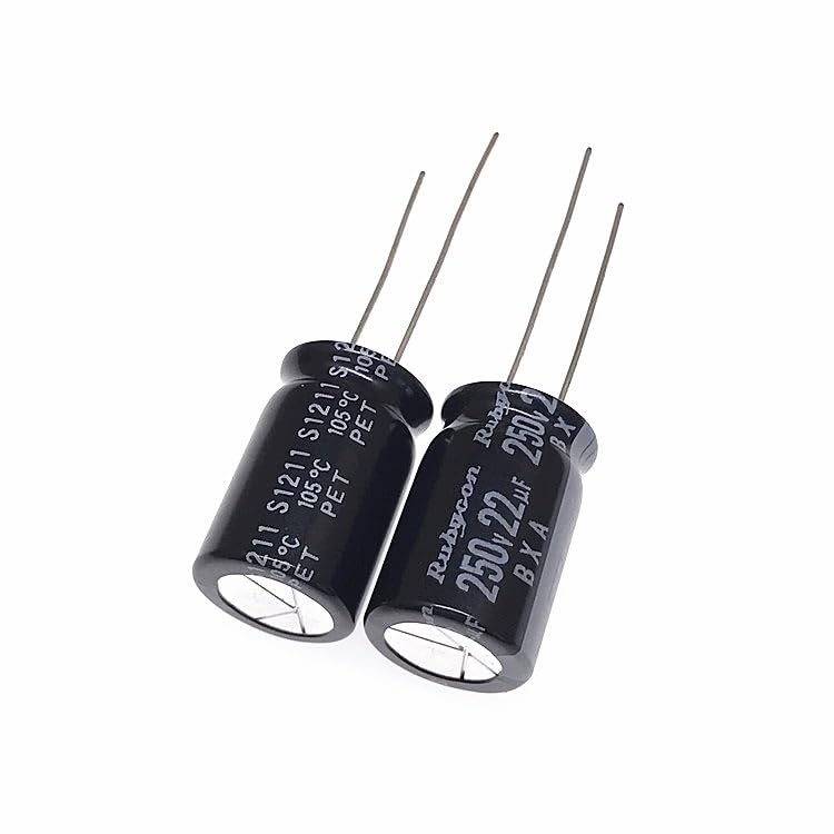 Condensateur électrolytique aluminium 22uF 250V 12.5x20mm pour réparation électronique - Lot de 10