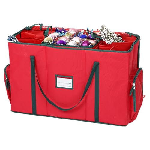 Christmas Decoration Storage,Holiday Storage Large Ornament Box | Organizer Bags for Balls Ribbons Pendants Lantern Figurines Wreaths Artificial Trees Apartment