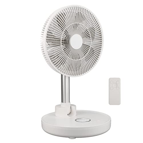 Ventilador de chão oscilante Ventilador de pedestal de pé Ventilador de mesa retrátil, 12 polegadas