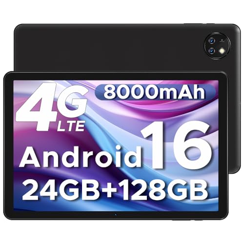 DOOGEE T10W 2026 Newest Android 16 10" Tablet with SIM Card Slots, 8000mAh, 24GB+128GB/1TB TF, Android Tablets With High-Resolution Sound, Eye Protection, 3.5mm Headphone Jack, BT5.0/5G WiFi