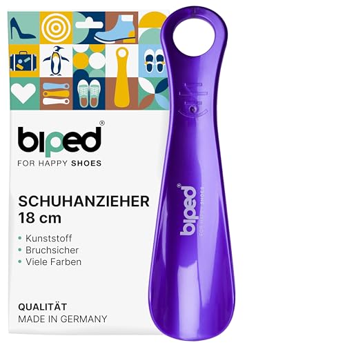 Die Schuhanzieher - biped - Kunststoff - 18cm Schuhlöffel - deutsche Herstellung z1560(metallic-lila)