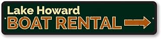 Boat Rental Sign, Lake Name Sign, Metal Directional SIZE: 4 x 16 Inches