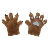 [XGOPTS] コスプレ手袋 獣手袋 猫 グローブ 肉球 爪付き モフモフ アニマルグローブ ねこ きつね くま パンダ ケモノ 野獣 狼 仮装 お化け屋敷 肝試し 小道具 ハロウィン 文化祭 学園祭 カーニバル パーティー イベント 撮影 舞台演出 ブラウングレー