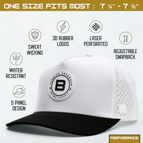 Image of BRIMZ Outdoor Performance Hat - Water & Sweat Resistant Hats - Breathable & Moisture-Wicking Snapback