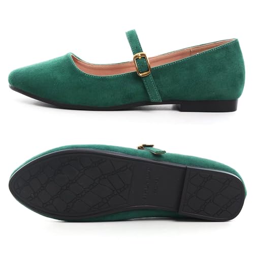 Image of LUXINYU Women's Slip on Flats,Classy Round Toe Solid Classic Mary Jane Ballet Dance Shoes Soft Comfortable PU Flat Shoes