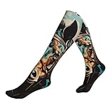 wwqqvnb Pictures of Colorful Horses Compression Socks for Women and Men with 15-20mmHg Gradient Support, Breathable for All Day Wear, Standing, Sitting, Travel, Active Lifestyle