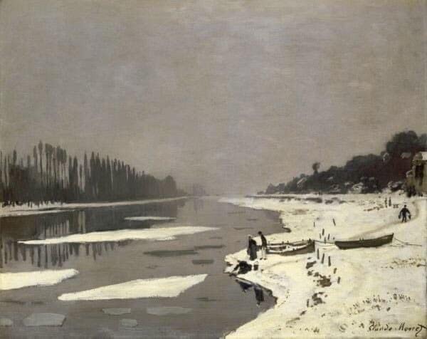 Poster Seine à Bougival Monet 58x90 cm impression sur toile sans cadre