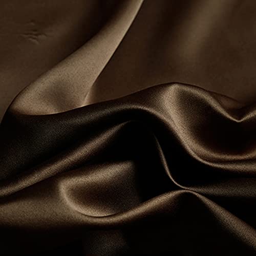 DEWUFAFA Magnifique Tissu en Satin Tissu De Soie Au Metre 150 cm pour Couture Tissus Doublure pour Confection De Robe De Mariage Et De SoiréE Vêtements ou Accessoires(Color:Brown)