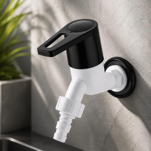 Image of MONIT Plastic Brushed Water Tap /Pillar Cocke for Wash Basin /Plastic Piller Bib Cock /S Tsink /Bathroom Bibcock (Nozzel Tap)