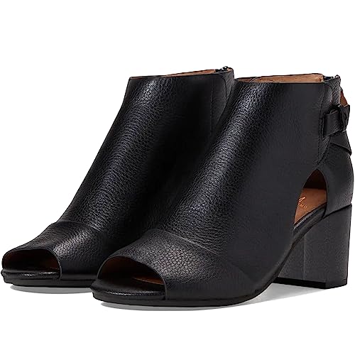 MOOMMO Women Open Toe Booties Sandals Heeled Cutout Peep Toe Summer Ankle Bootie Mid Chunky Block Heel Back Zipper Hollowed Dress Sandal Shoes 2.5