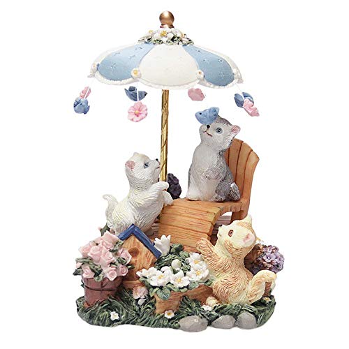 Preisvergleich Produktbild Rotierende Katze Spieluhr, niedliche Harz Katze Spieluhr, romantische kreative Geburtstagsgeschenk für Freundin Kinder zu Weihnachten / Geburtstag / Valentinstag (A)