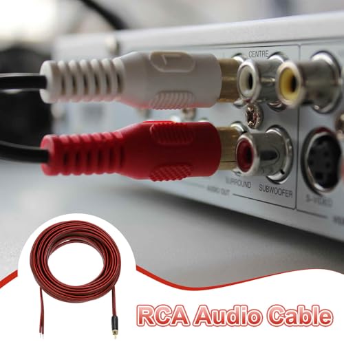MECCANIXITY RCA to Bare Wire Open End Audio Cable, 33ft (10 Meter) 14AWG Gold Plated Audio Cable, RCA Extension Wire for Guitar, Speakers by MECCANIXITY - Image 4