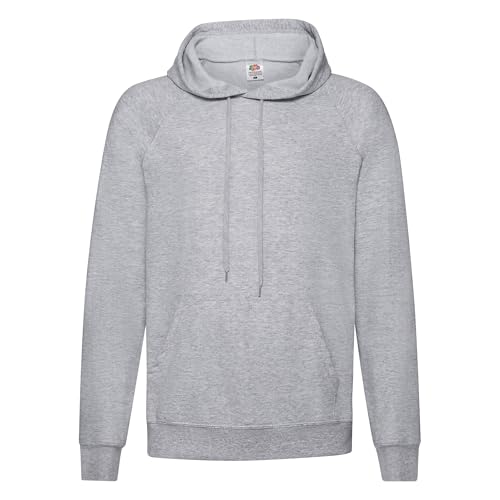 Fruit of the loom Herren Sweatshirt Lightweight Hooded Sweat,Grau (Heather...