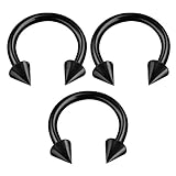 Eine ELOXALSCHICHT verhindert nicht nur Infektionen, sondern verlieht diesen circular piercing eine großartige, langlebige Farbe, auf die Sie sich verlassen können. PRODUKTEIGENSCHAFTEN : Kreis Piercing, hufeisen piercing 1 2mm, circular barbell 8mm, hufeisen chirurgenstahl, hufeisen piercing spikes.