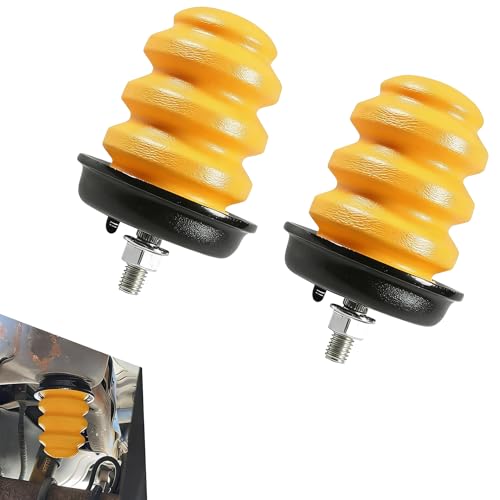 Fiknonk 2 PCS Rear Bump Stops for Suspension Car Rear Axle Bumper Buffer Replacement with Nut OEM 15712438 Compatible with Chevrolet Cadillac GMC Silverado 1500 2500 3500 (Yellow)
