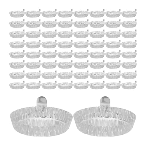 Coupelles de pesée en aluminium argenté avec poignée pour laboratoire | Lot de 100