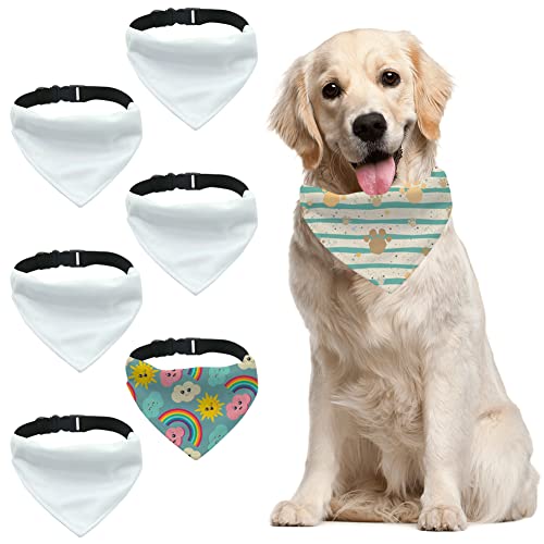 ZUYYON 6Pcs Sublimation Dog Bandana Collars XL