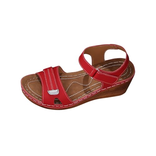 Sandales à talon compensé rouge 40 EU parfaites pour vos sorties fétiches à la plage