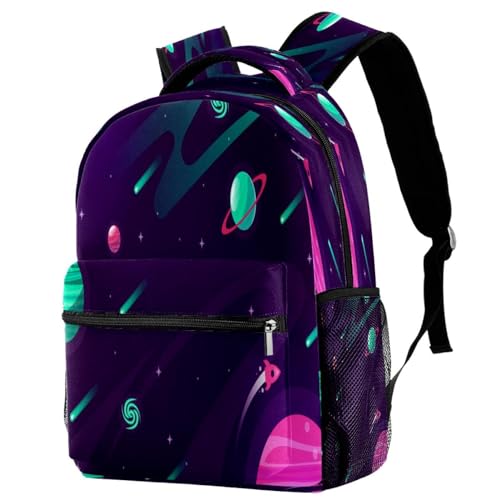 Sac à dos multicolore pour adolescente fille et garçon style galaxie