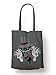 BLAK TEE Scary Halloween Pumpkin Organic Cotton Reusable Shopping Bag Grey