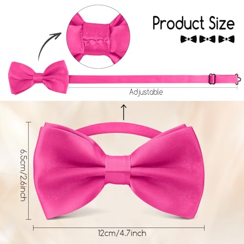 Image of Bow Ties for Men,Mens Bow Tie,Black Ties for Men,Black Tie Adjustable Solid Color Pre-tied for Boy Party Wedding