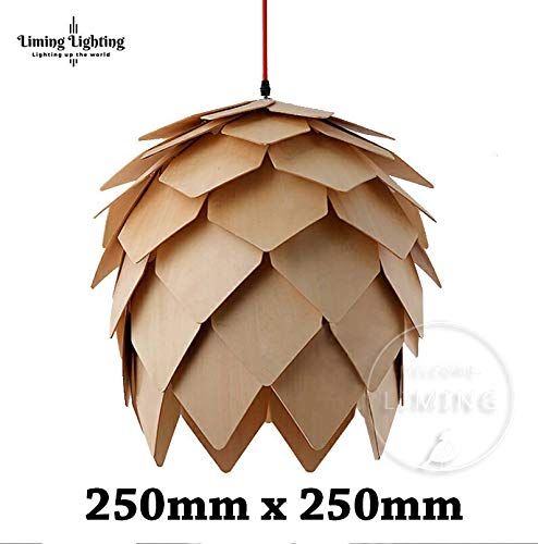 Modern Creative Art Oak Wooden Pinecone Diy Puzzle Pendant Lights Chandelier Hanging Wood Lamps Dinning Room Restaurant Retro Fixtures Luminaire Diameter 25Cm (9.84 Inch) #TOP3