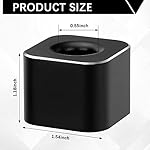 2 Pieces Metal Pen Stand Square Single Pen Holder Base Aluminum Student Desk Organizer for Desk Desktop Toothbrush Stand Holder Display for Home Office Students Teachers(Black) - Image 2