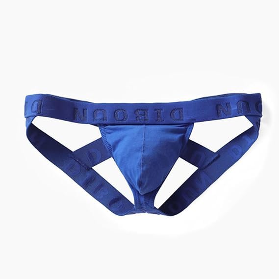 Evankin Men's Sexy Underwear Fun Jockstrap Underpants Cotton U Convex Pouch Belt Open Thong Underwear for Men（Red-L）4