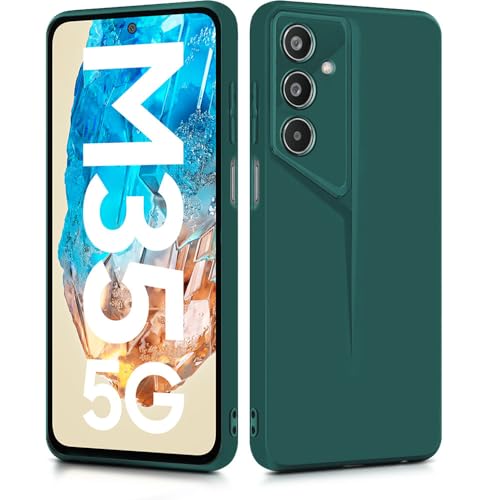 Image of WOW IMAGINE Slim Back Cover for Samsung Galaxy M35 5G | Blade Series Ultra Thin Case with Lightweight Design | Camera Protection | Soft Matte Silicone Flexible Mobile Case - Green
