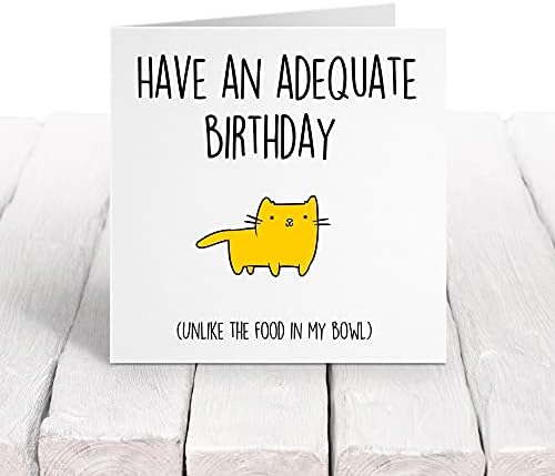 Funny Birthday Card From The Cat | Rude Cards Kitten Kitty Fur Baby Pet Lovers | For Dad Mum Husband Wife | To Him Her Man Woman Boyfriend Girlfriend Sister Brother Friend | Gifts Presents | 15cm