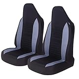 AUTOYOUTH Autositzbezüge Vordersitze Autositzschoner für Hund Kinder Sport Arbeit Werkstatt usw. Bucket-Typ integrierte Autositzschoner Auto Sitzbezüge mit Airbag Universal Kfz Sitzauflage Auto, Grau