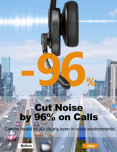 Sarevile Bluetooth Headset, Bluetooth Trucker Headset with Upgraded Microphone Noise Canceling for Trucker, Hand Free Wireless Headset with Adapter for Office Meeting. (Black) - Image 3