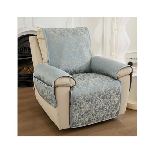 NJDQFA Funda Sillon Relax Reclinable,Funda Protectora para Sillón con Bolsillos Laterales,Funda Butaca Reclinable Textura Delicada,Partículas De Silicona Antideslizantes,Gris