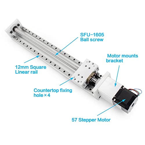RATTMMOTOR ZBX80 500mm Stroke CNC Linear Stage Motion Actuator X Y Z Axis Linear Slide Rail Aluminum Alloy Cross Sliding Table Linear Rail Guide SFU1605 Ballscrew+Nema23 57 Stepper Motor for CNC by RATTMMOTOR - Image 2