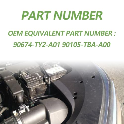 Image of Lower Engine Cover Pin, Radiator Engine Access Cover Pin and Lower Cover Bolts, Replace 90674-TY2-A01, 90105-TBA-A00, Splash Shield Hardware Compatible with Honda, CR-V, Accord, CivicAcura