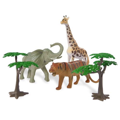 TERRA by Battat – Dschungelwelt – Dschungeltierfiguren & Zubehör – 60-Teile Spielzeug-Tier-Eimer für Kinder – Wildes Tier Spielzeug – Löwen, Gorillas, Zebras, Giraffen und mehr – 3 Jahre +