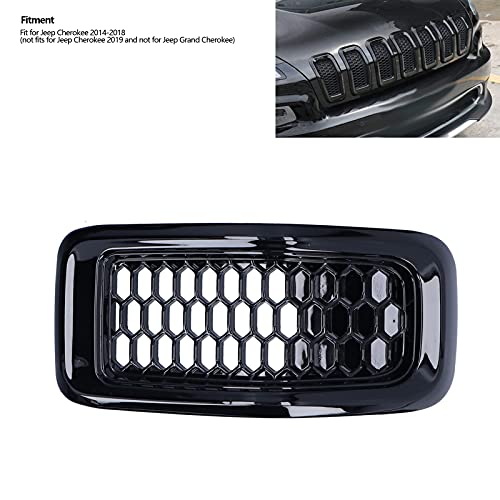 Image of Fydun 7pcs Front Grill Mesh Inserts Refit Front Grille Guard Trim for Cherokee 2014-2018(Black Frame)