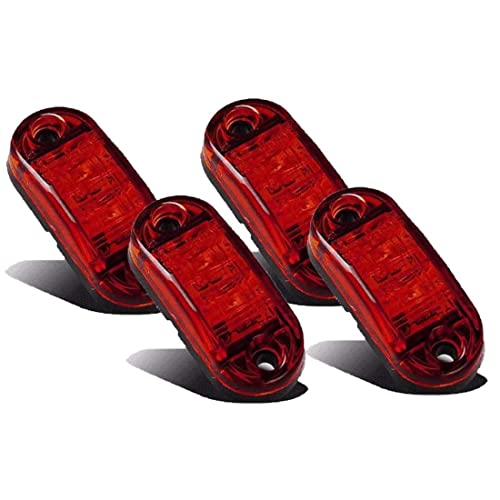 VIGORFLYRUN PARTS LTD 4X LED luz de Marcador Lateral Indicador de Posición Lámparas para Camión Remolque Caravana RV Bus Luz de Gálibo - Rojo