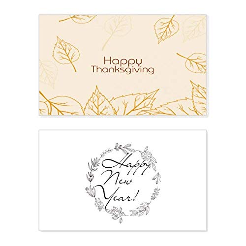 Tarjeta conmemorativa de año nuevo con diseño de hoja para expresar gratitud en familia