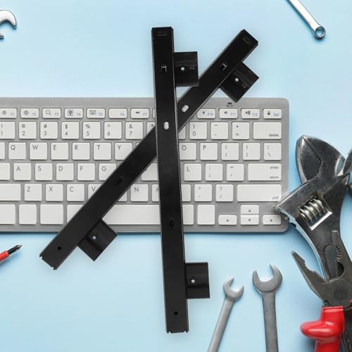 Rieles para teclado HOOWIFFY: ahorra espacio en casa con guías deslizantes de acero negro 5