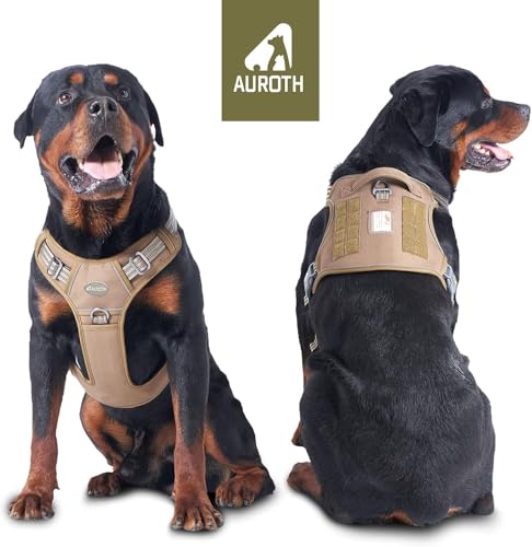 Image of AUROTH Tactical Dog Harness for Extra Large Dogs, Heavy Duty No Pull Vest